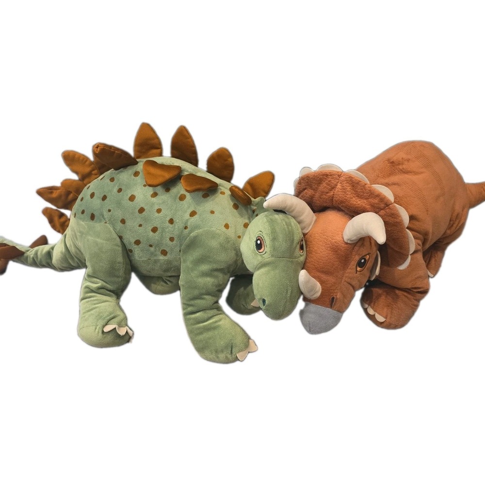 Set Of 2 Ikea JATTELIK Soft Stuffed Animal Toy DINOSAUR Plush